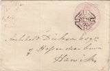 144339  1843 PENNY PINK ENVELOPE GREENOCK TO HAWICK VERY FINE STRIKE GREENOCK DISTINCTIVE MALTESE CROSS.