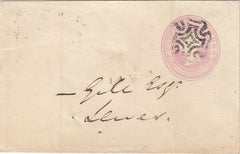 144345 1844 PENNY PINK ENVELOPE BRIGHTON TO LEWES FINE STRIKE DISTINCTIVE MALTESE CROSS OF BRIGHTON.