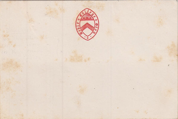144352 1875 KEBLE COLLEGE, OXFORD ½d VERMILION EMBOSSED POSTCARD, UNUSED.