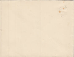 144355 1875 KEBLE COLLEGE, OXFORD, PROOF 1¼d ENVELOPE WITH EMBOSSING OF COLLEGE ARMS IN COLOURLESS RELIEF AT UPPER RIGHT AND 'BLIND IMPRESSION' ON REVERSE, MENTIONED BY LISTER PAGE 30.