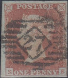 144358 1854 1d ARCHER PL.97 EXPERIMENTAL PERFORATION (SG16b) ON COVER LONDON TO  EXETER.