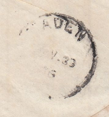 144363 1886 MAIL LONDON TO ADEN 5d GREEN (SG193).