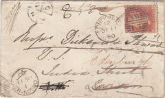 144369 1860 MAIL UNDELIVERED WITHIN LONDON, REDIRECTED TO EDINBURGH AFTER MANY ATTEMPTS UNSUCCESSFUL DELIVERY.