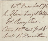 144380 1792 MAIL RHAYADER, RADNORSHIRE TO LONDON VERY FINE 'RHAYA/DER' TWO LINE HANDSTAMP (W2065).