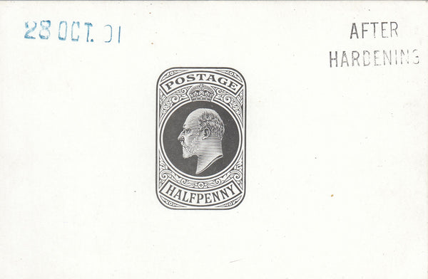 144391 1901 KING EDWARD VII ½d NEWSPAPER WRAPPER STAMP DIE PROOF.