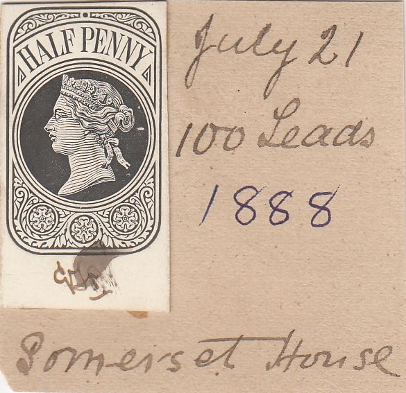 144395 1888 QV ½d NEWSPAPER WRAPPER STAMP DIE PROOF EX DE LA RUE STRIKING BOOK.