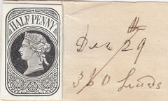 144398 1874 QV ½d NEWSPAPER WRAPPER STAMP DIE PROOF EX DE LA RUE STRIKING BOOK.