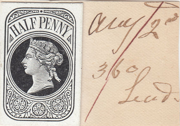 144399 1876 QV ½d NEWSPAPER WRAPPER STAMP DIE PROOF EX DE LA RUE STRIKING BOOK.