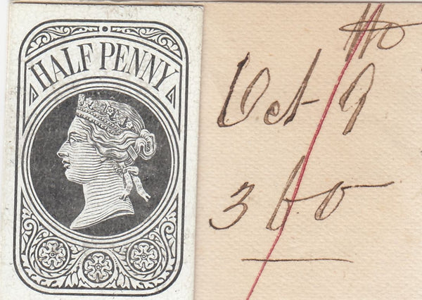 144400 1876 QV ½d NEWSPAPER WRAPPER STAMP DIE PROOF EX DE LA RUE STRIKING BOOK.