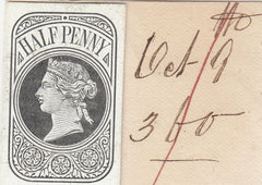 144400 1876 QV ½d NEWSPAPER WRAPPER STAMP DIE PROOF EX DE LA RUE STRIKING BOOK.