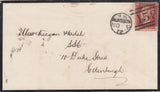144408 1872 MOURNING ENVELOPE GLASGOW TO EDINBURGH 1d PL.140 (SG43) 'STAR-BURST' INSPECTOR'S MARK.