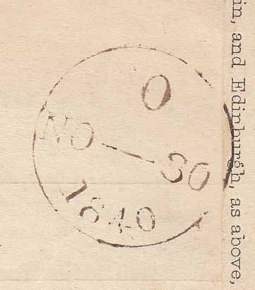144412 1840 1d MULREADY WRAPPER REFOLDED AS AN ENVELOPE LONDON TO MANCHESTER.