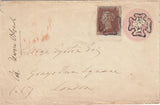 144421 1841 PENNY PINK BEWDLEY, WORCS TO LONDON UPRATED 1d RED PL.ELEVEN (SG7)(GD).
