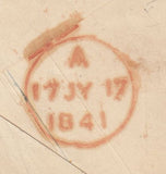 144421 1841 PENNY PINK BEWDLEY, WORCS TO LONDON UPRATED 1d RED PL.ELEVEN (SG7)(GD).