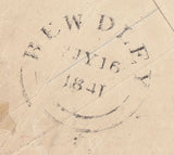 144421 1841 PENNY PINK BEWDLEY, WORCS TO LONDON UPRATED 1d RED PL.ELEVEN (SG7)(GD).
