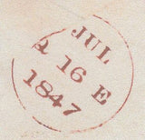 144427 1847 PENNY PINK ENVELOPE SLOUGH, BUCKS TO EDINBURGH CANCELLED '717' NUMERAL OF SLOUGH, ON FRONT 'SLOUGH/PAID/1' UNIFORM PENNY POST HANDSTAMP (BU269).