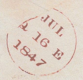 144427 1847 PENNY PINK ENVELOPE SLOUGH, BUCKS TO EDINBURGH CANCELLED '717' NUMERAL OF SLOUGH, ON FRONT 'SLOUGH/PAID/1' UNIFORM PENNY POST HANDSTAMP (BU269).