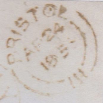 144430 1856 MAIL LONDON TO BRISTOL DIE 2 1d PL.24 WATERMARK SMALL CROWN (SPEC C7)(DC).