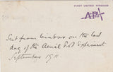 144434 1911 FIRST OFFICIAL U.K. AERIAL POST VERY FINE USED LONDON PRIVILEGE POSTCARD IN VIOLET FROM WINDSOR TO W G KIRKWOOD.
