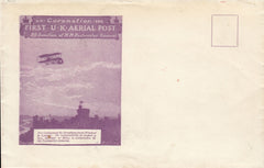 144436 1911 FIRST OFFICIAL U.K. AERIAL POST,  WINDSOR PRIVILEGE ENVELOPE IN VIOLET, GOOD UNUSED.