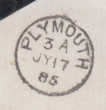 144437 1885 MOURNING ENVELOPE SIDMOUTH, DEVON TO NATAL, SOUTH AFRICA 6d GREEN (SG194) REDIRECTED TO BARBERTON WITH NATAL 4d BROWN.