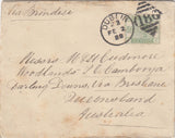 144438 1888 MAIL DUBLIN TO QUEENSLAND, AUSTRALIA 6d GREEN (SG194).