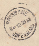 144438 1888 MAIL DUBLIN TO QUEENSLAND, AUSTRALIA 6d GREEN (SG194).