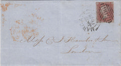 144446 1856 MAIL MARGATE, KENT TO LONDON DIE 2 1d PL.24 WATERMARK SMALL CROWN (SPEC C7)(DI).