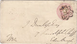 144447 1843 PENNY PINK ENVELOPE LONDON TO EDINBURGH CANCELLED LONDON 'No.2' IN MALTESE CROSS.