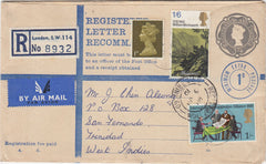 144470 1970 REGISTERED AIRMAIL LONDON TO SAN FERNANDO, TRINIDAD, WEST INDIES.