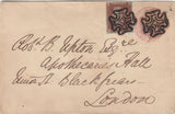 144471 1841 PENNY PINK ENVELOPE BEVERLEY, EAST YORKS TO LONDON UPRATED 1d PL.14 (SG8)(LI).