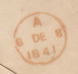 144471 1841 PENNY PINK ENVELOPE BEVERLEY, EAST YORKS TO LONDON UPRATED 1d PL.14 (SG8)(LI).
