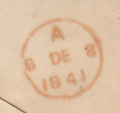 144471 1841 PENNY PINK ENVELOPE BEVERLEY, EAST YORKS TO LONDON UPRATED 1d PL.14 (SG8)(LI).