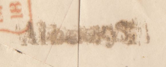 144472 1841 1d PINK ENVELOPE USED IN LONDON UPRATED 1d RED PL.1b (SG7)(OD).
