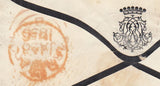 144475 1856 MOURNING ENVELOPE FARRINGDON, BERKS TO LONDON DIE 2 1d PL.24 WATERMARK SMALL CROWN (SPEC C7)(FE).