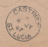 144477 1947 AIRMAIL BIRMINGHAM TO SAINT LUCIA, BRITISH WEST INDIES KGVI 3d AND 1s.