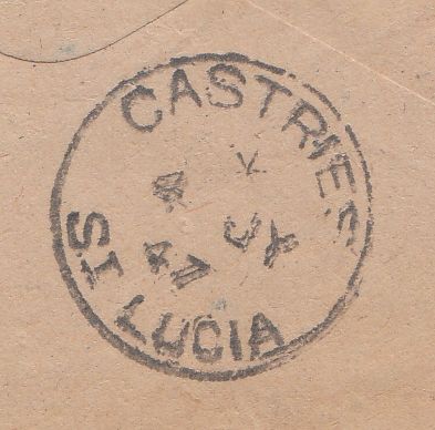 144477 1947 AIRMAIL BIRMINGHAM TO SAINT LUCIA, BRITISH WEST INDIES KGVI 3d AND 1s.