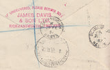 144481 1957 REGISTERED AIRMAIL RICKMANSWORTH, HERTS TO CYRENAICA, LIBYA KGVI 10d and QEII 5d WILDING.