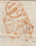 144484 1841 MAIL CALCUTTA TO LONDON 1d RED PL.5 (SG7) APPLIED IN U.K., REDIRECTED TO BATH.