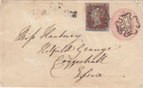 144485 1841 PENNY PINK ENVELOPE LONDON TO COGGESHALL, ESSEX UPRATED 1d RED (SG8)(QG).