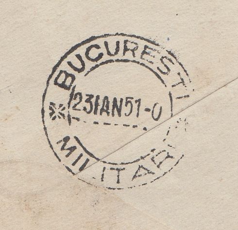 144488 1951 AIRMAIL LIVERPOOL TO BUCHAREST, ROMANIA KGVI ½d, 1d AND 2½d.