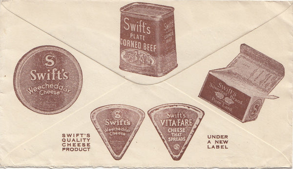 144496 1946 'SWIFT'S' PROVISIONS ADVERTISING MAIL BIRMINGHAM TO CHICAGO, U.S.A.