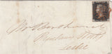 144513 1840 MAIL KIRKCALDY TO LESLIE 1d INTENSE BLACK PL.6 (SG1)(JB).