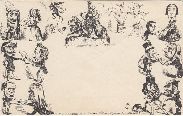 144532 1840 ORIGINAL SPOONER CARICATURE NO.2 WITH SCENES RELATING TO 'DELIVERIES'.