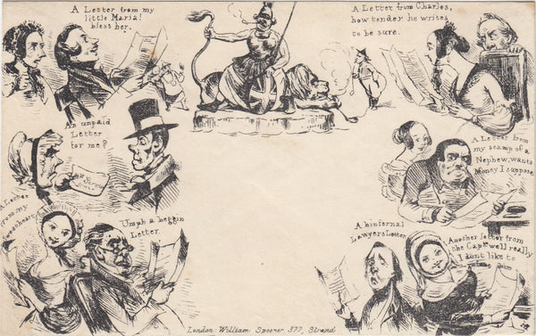 144534 1840 ORIGINAL SPOONER CARICATURE NO.6 DEPICTING SCENES OF JOVIALITY.