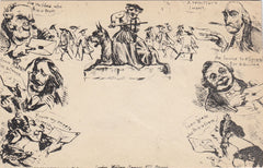 144535 1840 ORIGINAL SPOONER CARICATURE NO.3 'READING LETTERS'.