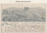 144540 1890 POSTCARD PIRAEUS, GREECE TO WAKEFIELD, YORKSHIRE 'WAKEFIELD' DATE STAMP.