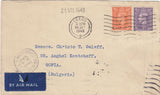 144542 1948 AIRMAIL LEEDS TO SOFIA, BULGARIA KGVI 2d AND 3d.