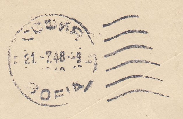 144542 1948 AIRMAIL LEEDS TO SOFIA, BULGARIA KGVI 2d AND 3d.