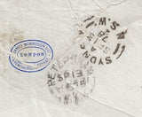 144544 1878 MAIL LONDON TO SYDNEY, NEW SOUTH WALES 4d SAGE-GREEN PL.16 (SG153) x TWO VERY FINE USED.